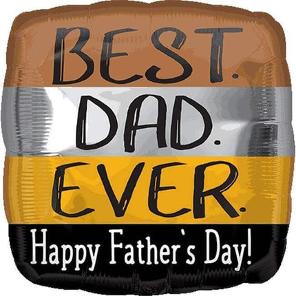 18" Father's Day Silver & Gold Mylar Balloon - F4 - SKU:373008 - UPC:026635373005 - Party Expo