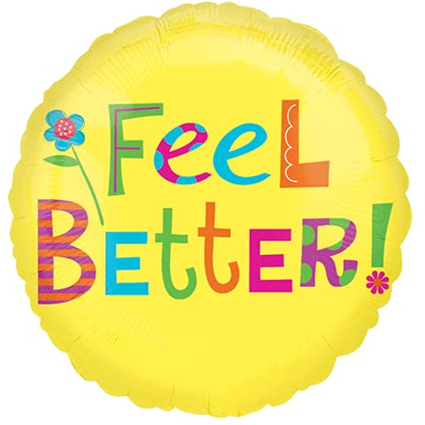 18" Feel Better Bright Daisy Mylar Balloon #179 - SKU:77855 - UPC:026635327060 - Party Expo