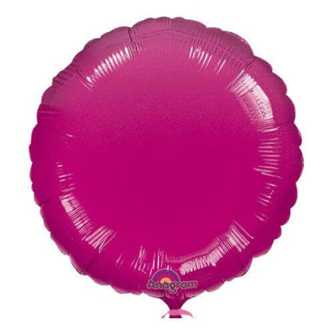 18" Fuchsia Round Mylar Balloon # 208 - SKU:16847 - UPC:026635215664 - Party Expo