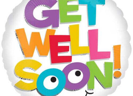18" Get Well Colorful Letters Mylar Balloon #174 - SKU:55421 - UPC:026635241137 - Party Expo
