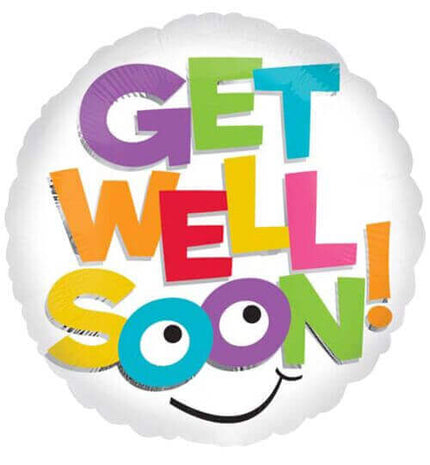 18" Get Well Colorful Letters Mylar Balloon #174 - SKU:55421 - UPC:026635241137 - Party Expo