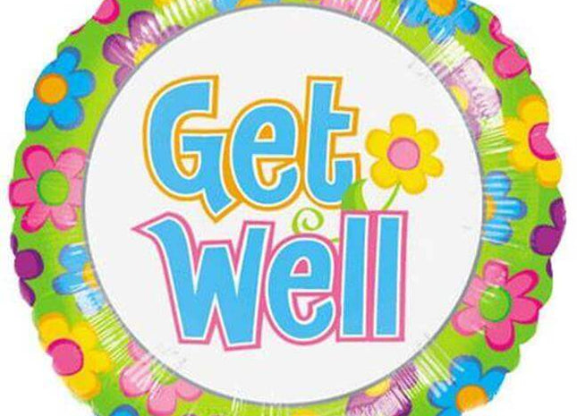 18" Get Well Flowers Mylar Balloon #181 - SKU:48319 - UPC:026635073073 - Party Expo