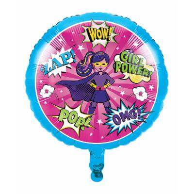 18" Girl Superhero Mylar Balloon #430 - SKU:332400 - UPC:039938511067 - Party Expo