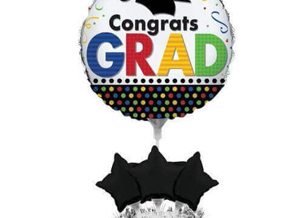 18" Graduation "Congrats Grad" Centerpiece Balloon Kit - Multicolor - SKU:268804 - UPC:039938229863 - Party Expo