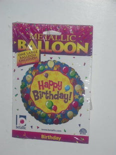 18" Happy Birthday Balloon & Gifts Mylar Balloon - SKU: - UPC:030625161527 - Party Expo