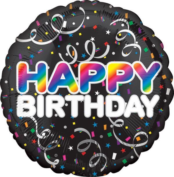 18" Happy Birthday Bold Mylar Balloon #133 - SKU:103466 - UPC:026635416009 - Party Expo