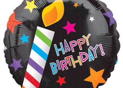 18" Happy Birthday Candles Mylar Balloon #106 - SKU:15588 - UPC:026635135542 - Party Expo