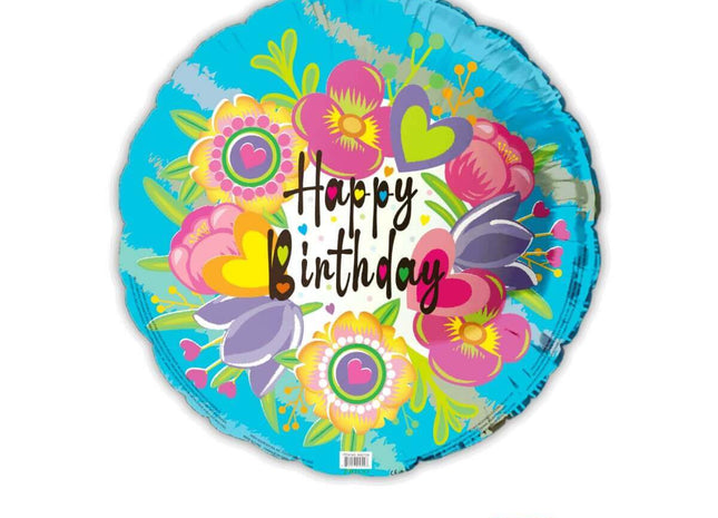 18" Happy Birthday Mylar Balloon #182 - SKU:BM2128 - UPC:810057956997 - Party Expo