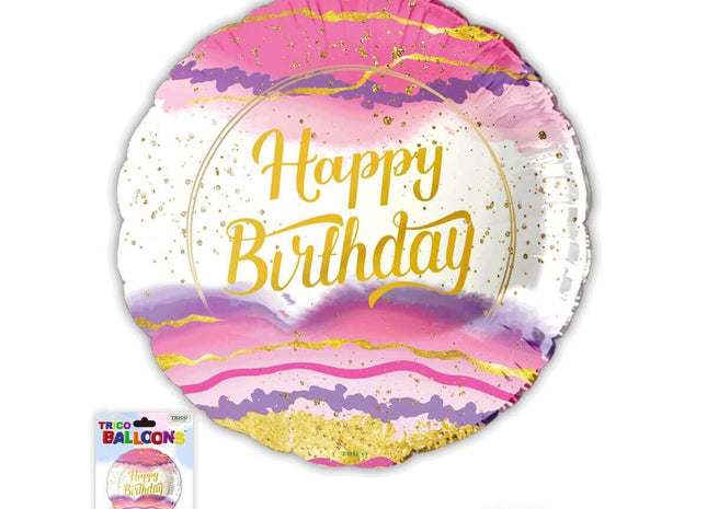 18" Happy Birthday Mylar Balloon #352 - SKU:BM2182S - UPC:840300801415 - Party Expo