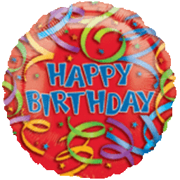 18" Happy Birthday Streamers Mylar Balloon #102 - SKU:15589 - UPC:026635135573 - Party Expo