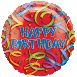 18" Happy Birthday Streamers Mylar Balloon #102 - SKU:15589 - UPC:026635135573 - Party Expo