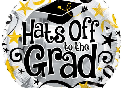 18" Hats Off to the Grad Mylar Balloon - G19 - SKU:852783 - UPC:681070853057 - Party Expo