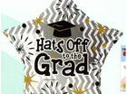 18″ Hats off to the Grad Mylar Star Balloon - G23 - SKU:BM2156 - UPC:810057959516 - Party Expo