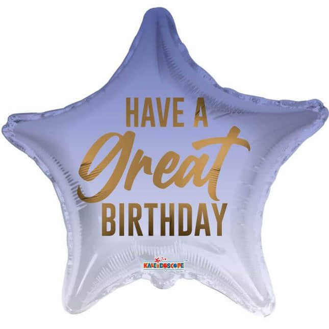 18" Have A Great Birthday Mylar Balloon #445 - SKU:168013 - UPC:681070121576 - Party Expo