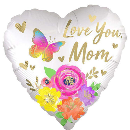 18" I Love You Mom Mylar Balloon - SKU:4415802 - UPC:026635441582 - Party Expo