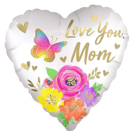 18" I Love You Mom Mylar Balloon - SKU:4415802 - UPC:026635441582 - Party Expo