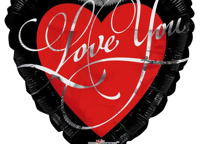 18" I Love You Script Letters Mylar Balloon - SKU:16637-LK - UPC:681070119856 - Party Expo