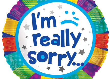 18" I'm Really Sorry Patchwork Mylar Balloon #293 - SKU:15150-18SP - UPC:681070103985 - Party Expo