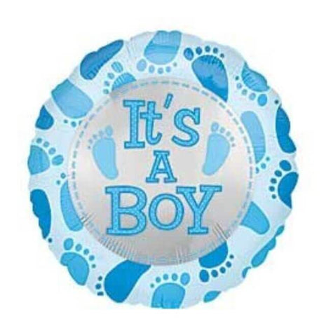 18" Cute Baby Boy Feet Mylar Balloon #140 - SKU:55459 - UPC:026635240970 - Party Expo