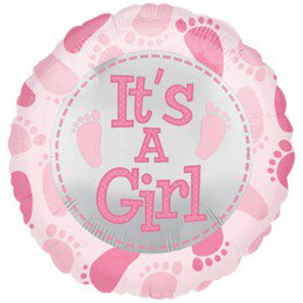 18" It's a Girl Cute Baby Feet Mylar Balloon #129 - Party Expo