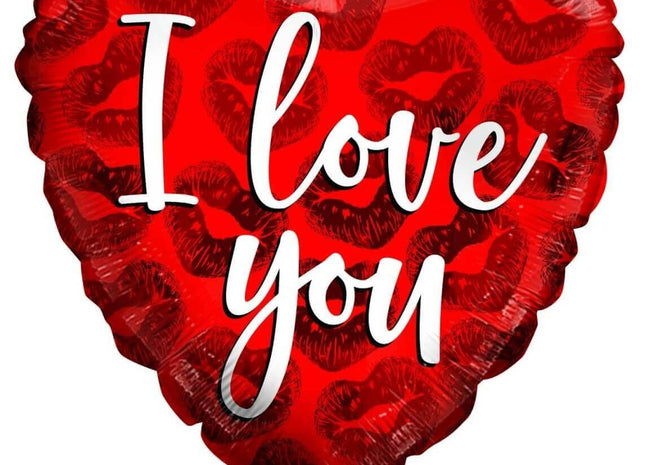 18" Love & Kisses Mylar Balloon - SKU:166383 - UPC:681070119863 - Party Expo