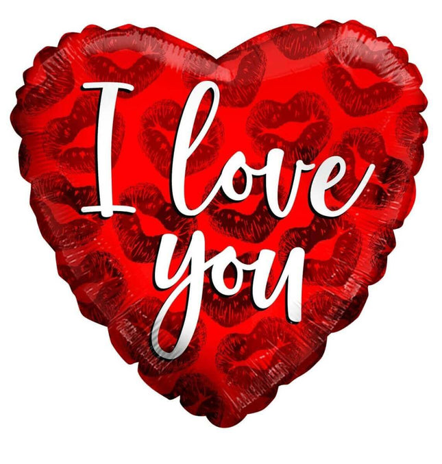 18" Love & Kisses Mylar Balloon - SKU:166383 - UPC:681070119863 - Party Expo