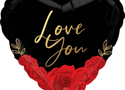 18" Love You Romantic Roses Mylar Balloon #175 - SKU:42260-01 - UPC:026635422604 - Party Expo