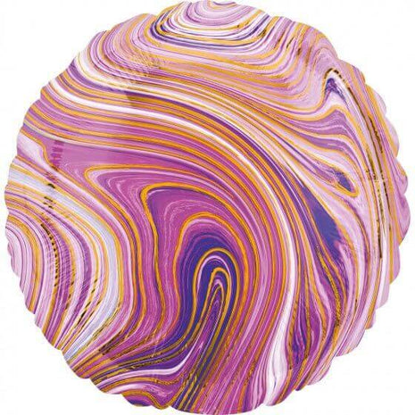 18" Marble Print Purple Mylar Balloon #365 - SKU:104622 - UPC:026635420853 - Party Expo