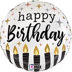 18" Metallic Birthday Candle Mylar Balloon #150 - SKU:113770 - UPC:030625262811 - Party Expo