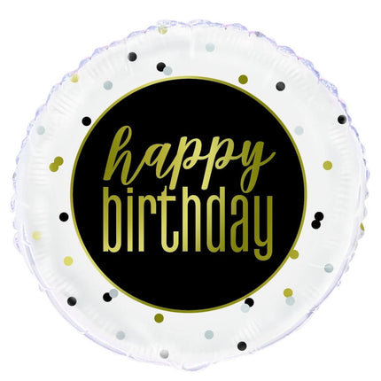 18" Metallic Happy Birthday Mylar Balloon #74 - SKU:73196 - UPC:011179731961 - Party Expo