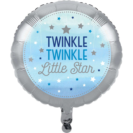 One Little Star Boy - 18" Twinkle Twinkle Little Star Mylar Balloon #154 - SKU:322247 - UPC:039938389727 - Party Expo