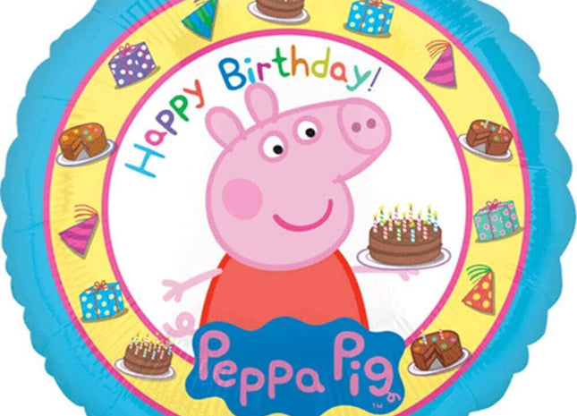 18" Peppa Pig Happy Birthday Mylar Balloon #279 - SKU:78989 - UPC:026635315920 - Party Expo