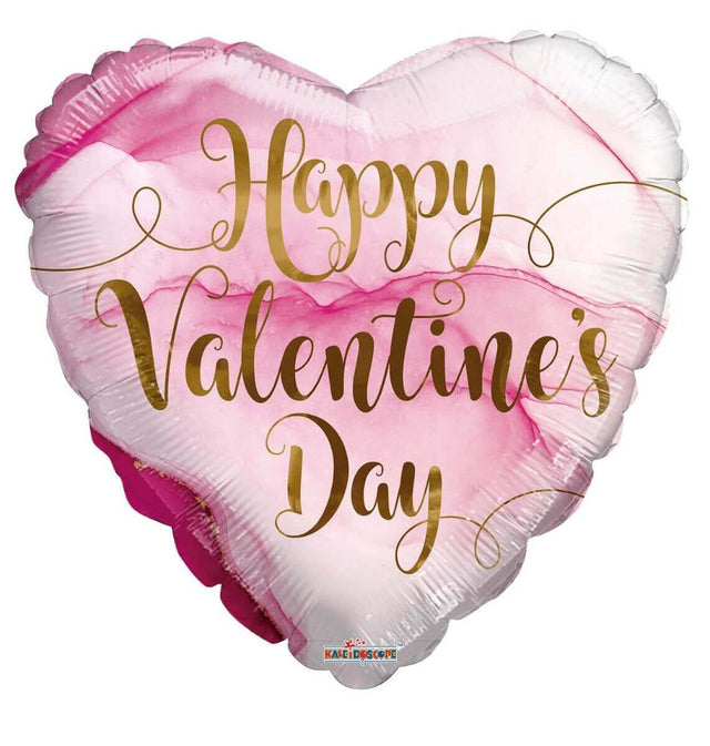 18" Pink Marble Valentine Mylar Balloon - SKU:812883 - UPC:681070813679 - Party Expo