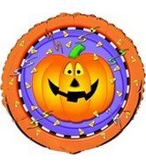 18" Pumpkin & Candy Mylar Balloon - SKU: - UPC:011179178582 - Party Expo