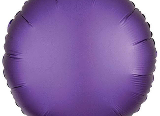 18" Purple Royale Round Satin Luxe Mylar Balloon #295 - SKU:90177 - UPC:026635368179 - Party Expo