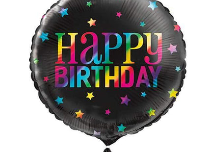 18" Rainbow Happy Birthday Mylar Balloon #382 - SKU:53840 - UPC:011179538409 - Party Expo