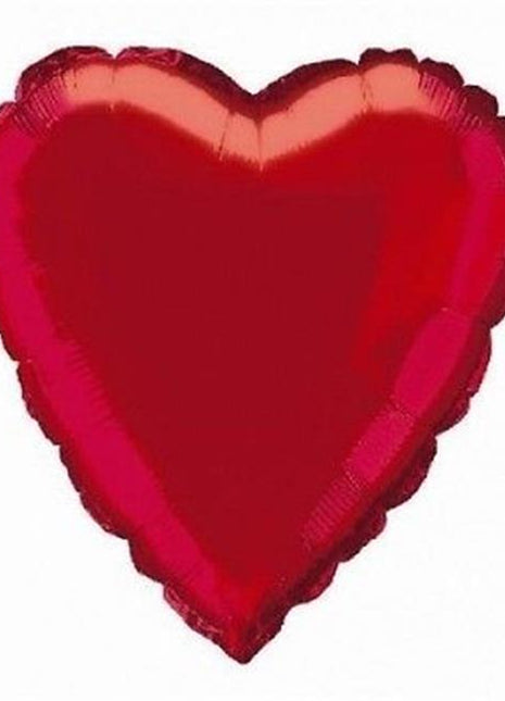 18" Red Heart Mylar Balloon - SKU:52907 - UPC:011179522217 - Party Expo