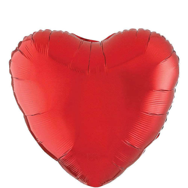 18" Red Heart Mylar Balloon #276 - SKU:BM0301-RD - UPC:810057954597 - Party Expo