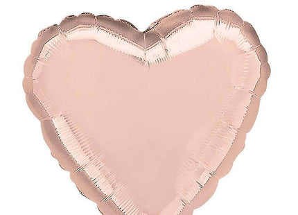 18" Rose Gold Heart Mylar Balloon #263 - SKU:BM0301-RS - UPC:810057954603 - Party Expo