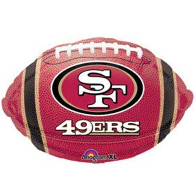18" San Francisco 49ers Football Mylar Balloon - SKU:74563 - UPC:026635296090 - Party Expo