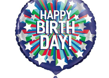 18" Shooting Star Happy Birthday Mylar Balloon #153 - SKU:53848 - UPC:011179538485 - Party Expo