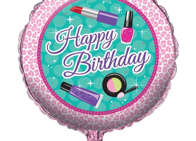 18" Sparkle Spa Party Mylar Balloon #420 - SKU:317715 - UPC:039938332877 - Party Expo