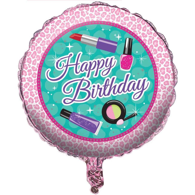 18" Sparkle Spa Party Mylar Balloon #420 - SKU:317715 - UPC:039938332877 - Party Expo