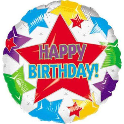 18" Star Birthday Mylar Balloon #399 - SKU:13019 - UPC:026635073035 - Party Expo