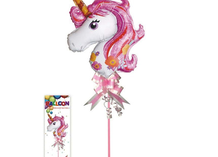 18" Unicorn Head Balloon with Stand - SKU:BP2125 - UPC:810057953606 - Party Expo