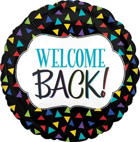 18" Welcome Back Triangles Mylar Balloon #170 - SKU:90050 - UPC:026635366670 - Party Expo