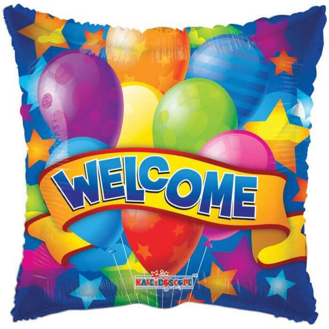 18" Welcome Banner & Balloons Mylar Balloon #447 - SKU:195823 - UPC:681070197687 - Party Expo