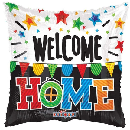 18" Welcome Home Pennants Mylar Balloon #137 - SKU:15868-18SP - UPC:681070111546 - Party Expo