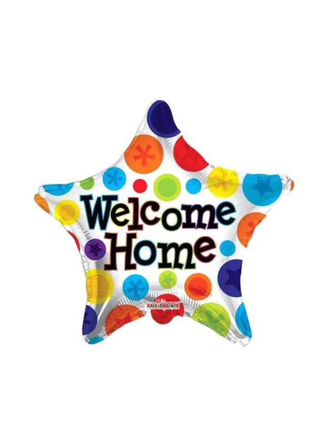 18" Welcome Home Star Mylar Balloon #188 - SKU:19489-18SP - UPC:681070196451 - Party Expo