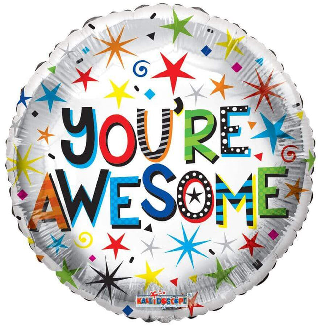 18" You're Awesome Mylar Balloon #404 - SKU:15836-18SP - UPC:681070111225 - Party Expo